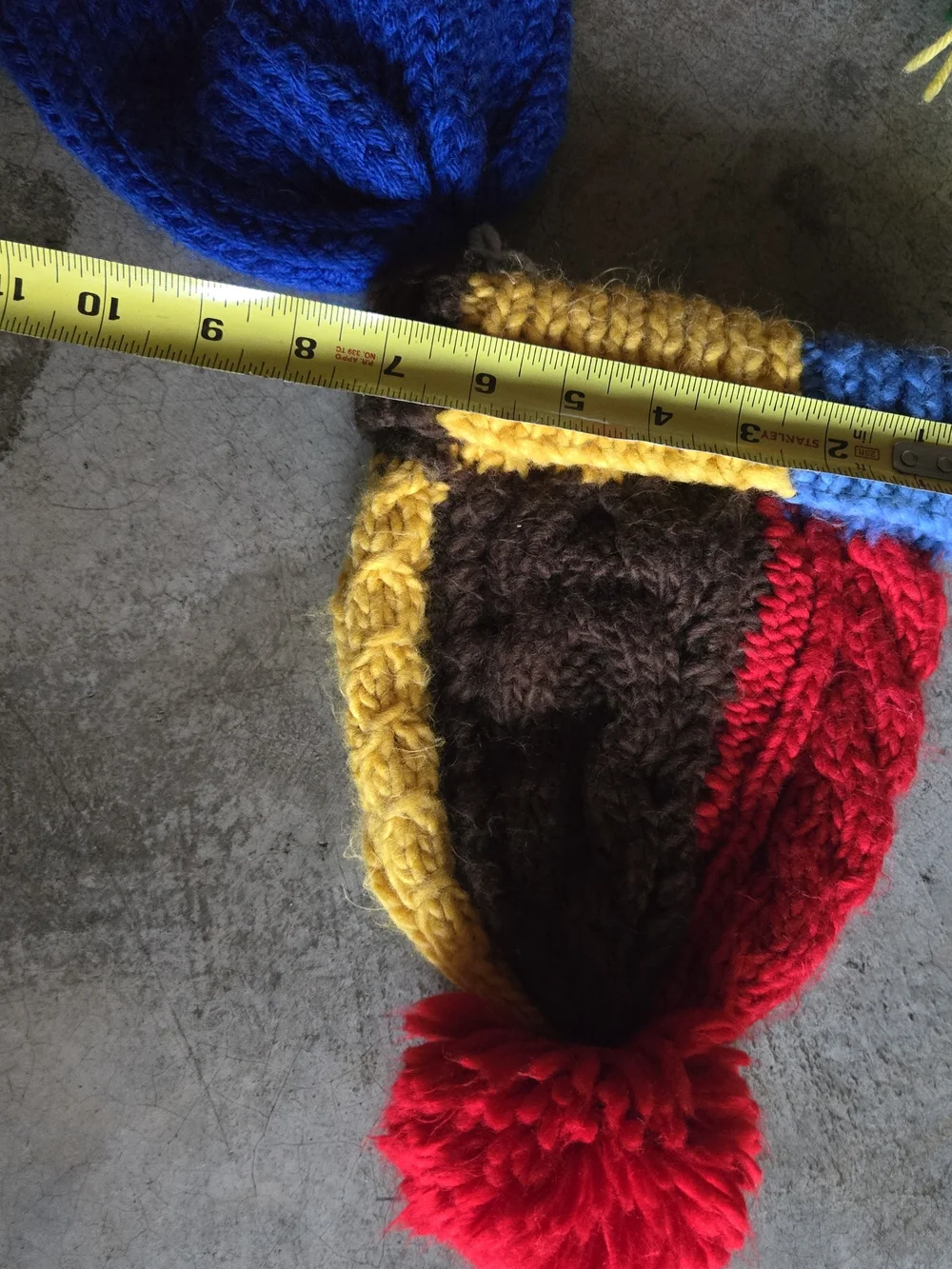 Vintage Kids Knit 3 Hat Bundle  Hats Colorblock Rainbow Blue 3T-6